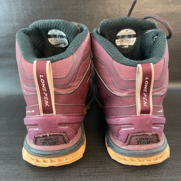Altra Lone Peak 4 Mid Womens 9.5 Outdoor Hiking Trail Running Maroon Red Boots - Picture 5 of 9